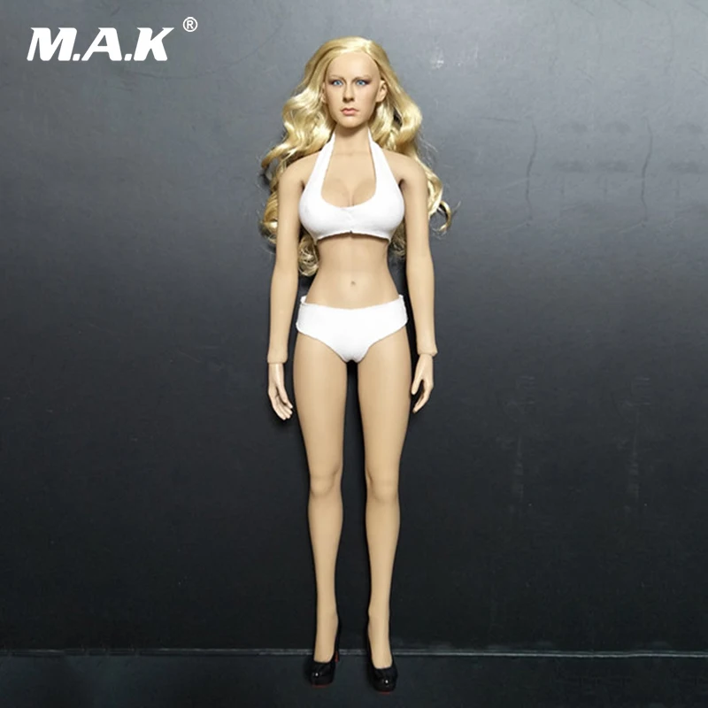 

Red/White 1/6 Female Underwear Clothing Bikini Cloth Set swimsuit model Fit 12'' Female seamless Body without body head