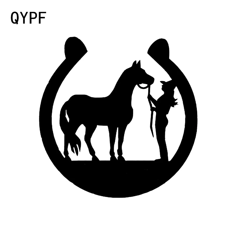 

QYPF 13.1*13.4CM Pretty Equestrian Graphic Car Sticker Vinyl Silhouette Extreme Movement Decoration C16-0965