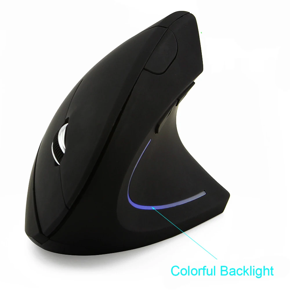 

Wireless Mouse Ergonomic Optical 2.4G 1600DPI Colorful Light Wrist Healing Vertical Mice with Mouse Pad Kit for PC Laptop