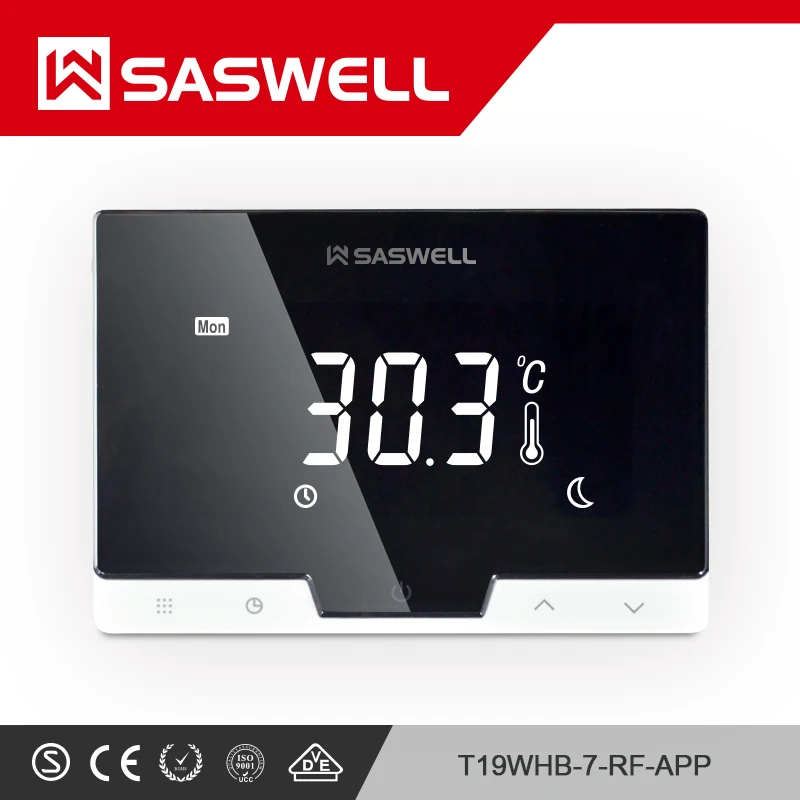 SASWELL WiFi Smart Thermostat Controller for Water/Electric floor Heating Water/Gas Boiler weekly programmable Temperature SASWELL WiFi Smart Thermostat Controller for Water/Electric floor Heating Water/Gas Boiler weekly programmable Temperature