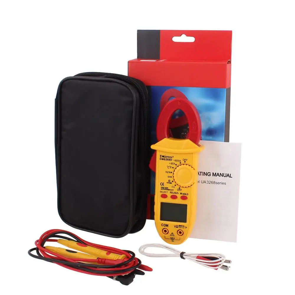

TRUE-RMS Mini Digital Multimeter AC DC Ammeter Voltage ACV DCV Capacitance Resistance Temperature Frequency Circuit Clamp Meter