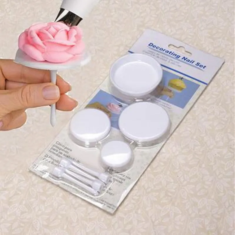4pcs New Cake Flower Nails Set Cream Cupcake Sugar Craft Cake Ice Cream Tools LG 
