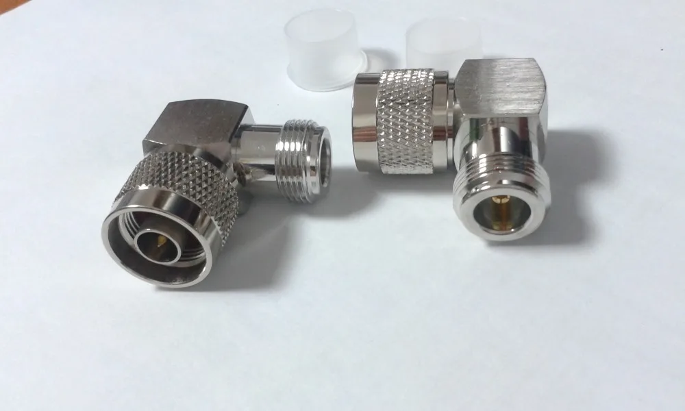 

BRASS N male plug to N female jack right angle CONNECTOR