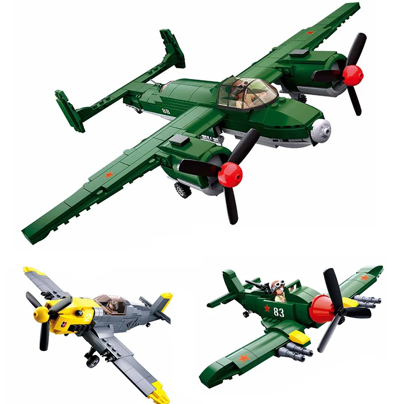 

New Arrival 3 Styles Army Series Military Building Blocks Attack Plane Special Forces Soldier Educational Bricks X308