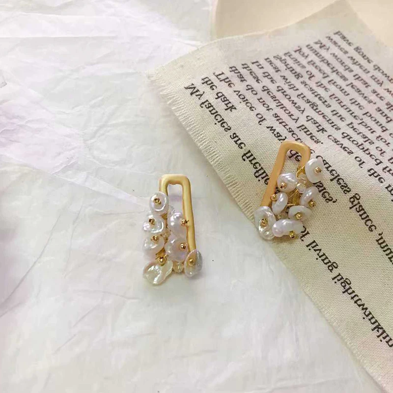 MENGJIQIAO, новинка, Япония, натуральный пресноводный жемчуг, нерегулярные серьги-гвоздики для женщин, ручная работа, модные Oorbellen, элегантные ювелирные изделия, подарки