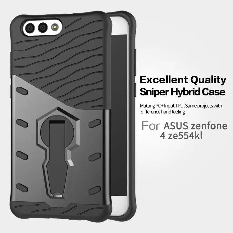 

Sniper Hybrid 2 in 1 Armor Case for Asus Zenfone 4 ZE554KL 4 Max ZC520KL ZC554KL 4 Selfie ZD553KL 360 Rotating Stand PC+TPU Capa