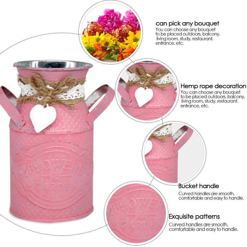 Простой винтажный Железный цветочный горшок, бочонок для хранения, искусственный садовый цветочный горшок, ваза для суккулентов, растительный бочонок, домашний декор