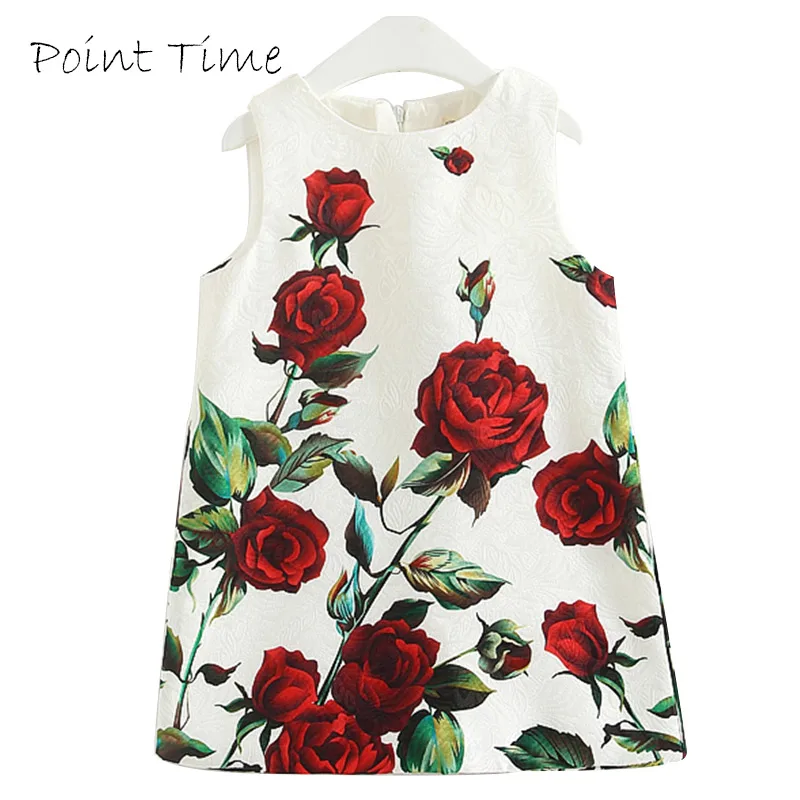 Платье с розами для девочек; платье трапециевидной формы с цветочным рисунком; костюмы принцессы; Детская летняя одежда; Ropa De Ninas;