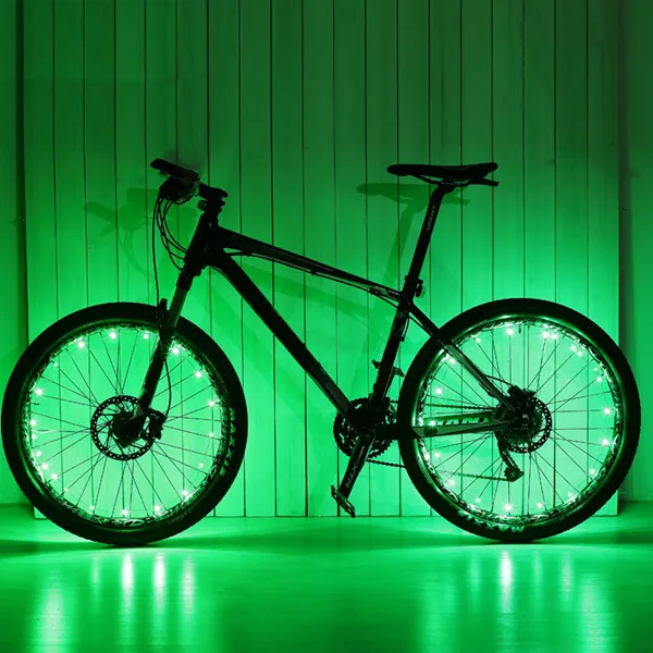 Leadbike Аксессуары для велосипеда водонепроницаемый 20 Led AA батарея красочное защитное колесо светильник велосипед спиц светильник лампа для ночной езды - Цвет: Green