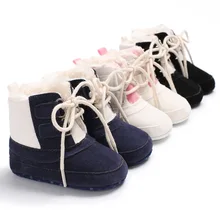 Зимние От 0 до 1 года обувь для мужчин и женщин для малышей с текстильной отделкой из хлопка; теплые зимние сапоги обувь для малышей