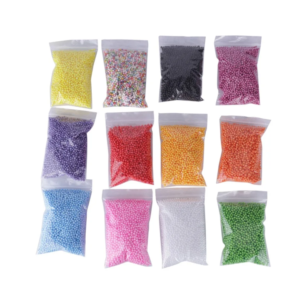

Children Craft Toy 12 Pack Mini Slime Foam Balls Setfoam Bead Micro Styrofoam Kid DIY Craft Crystal Bottle Accessories