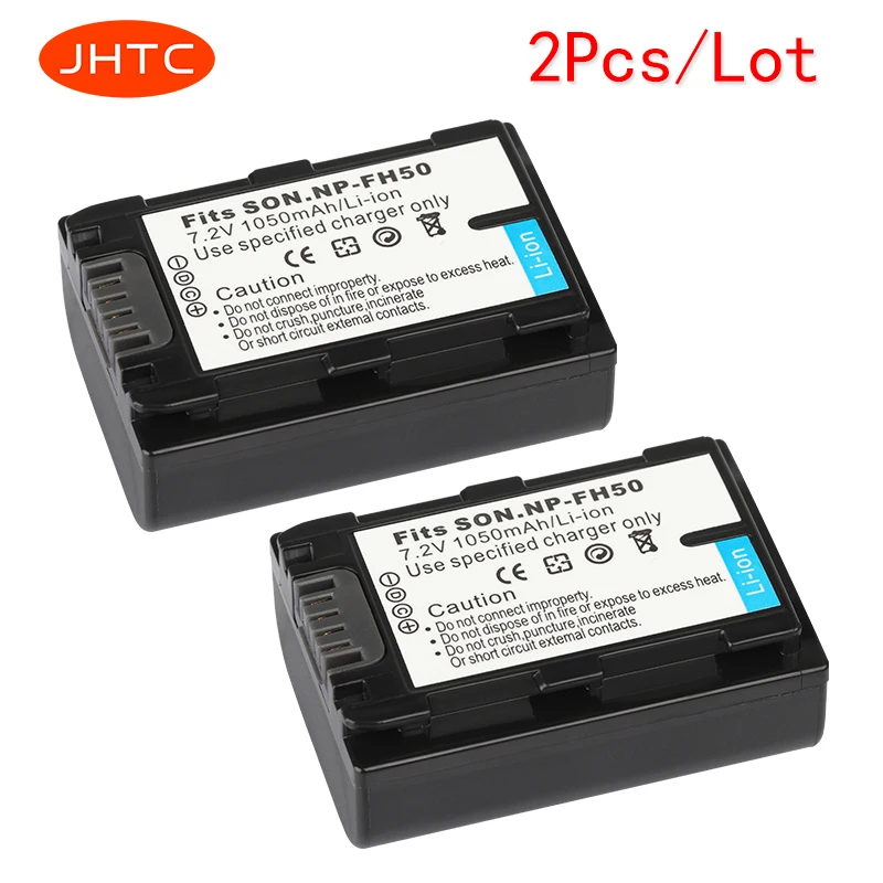 

JHTC 2Pcs/lot1050mAh Battery for Sony NP-FH50 NP-FH40 NP-FH30 NP-FH60 NP-FH70For Alpha DSLR A230 A330 A380 DSC-HX1 HX200 HDR