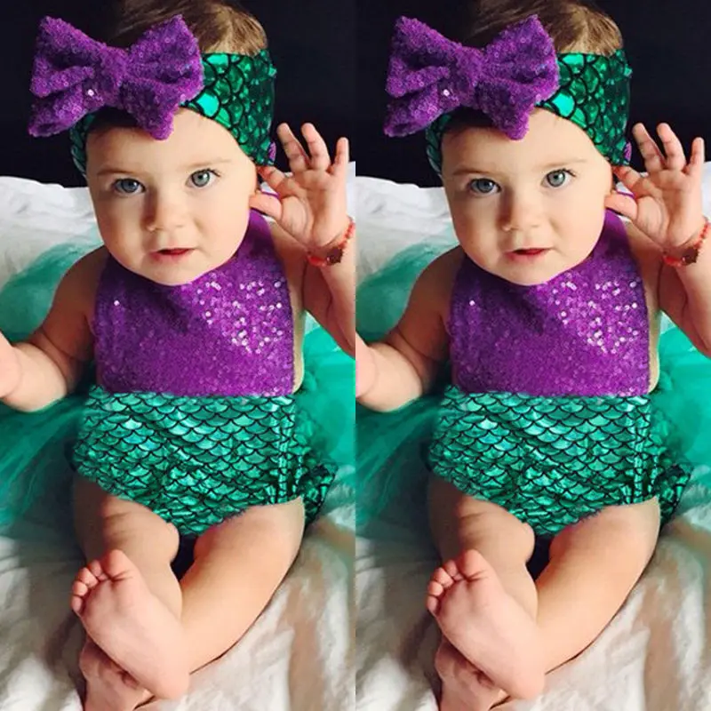 New Arrival Bodysuits Clothing Kids Girl Sequins Newborn Baby Girls