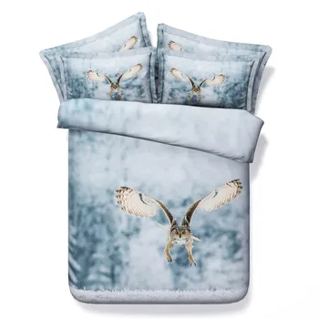 

Unique Design 3d Owl In The Snow Flying Bedding Sets 3/4PC Bed Clothes Bed Linen/Bed Sheet Duvet Cover For Children/Adult Gift