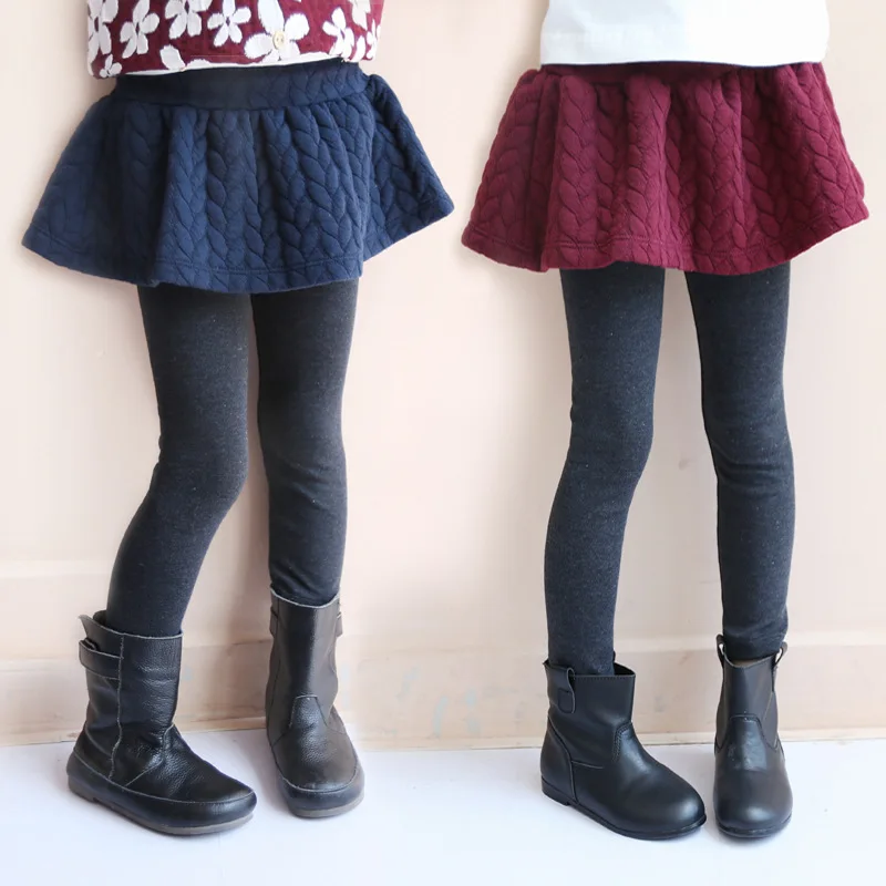 

Kids Girls Winter Warm Comfortable Cashmere Skirt Pants Korean High-quality Thick Leggings Trousers