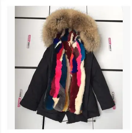 Ywstt/детская одежда для мамы и ребенка, детское зимнее пальто с мехом кролика Рекс, Детское пальто с капюшоном, однотонное длинное пальто для девочек - Цвет: Лаванда