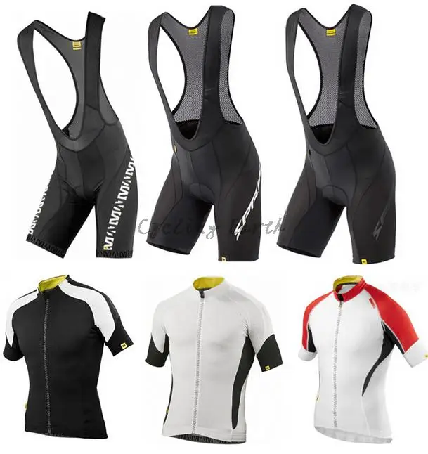 

High Quality! MAVIC 2015 #4 short sleeve cycling jersey bib shorts bicycle wear clothes pants,silicone pad,3D Silicone!