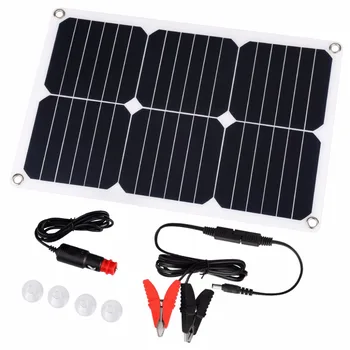 

Suaoki 18V 18W Power Solar Panel Solar Car Battery Charger Cigarette Lighter Plug Battery Charging Clip Line Suction Cups