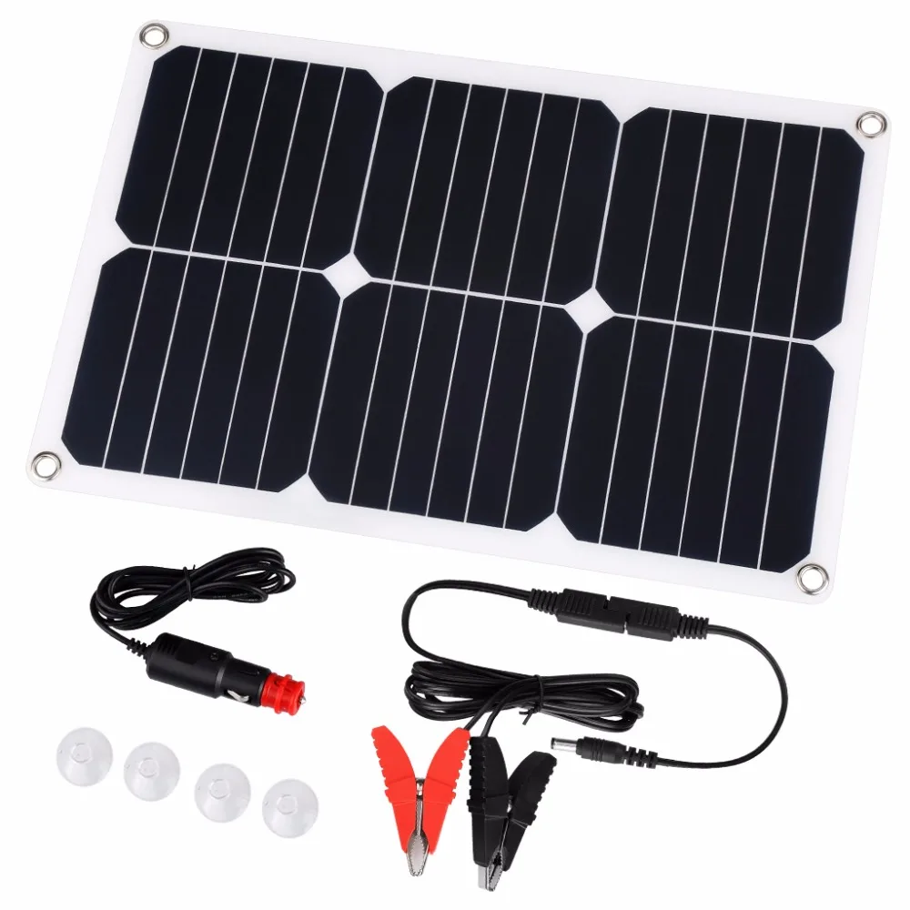 Suaoki 18V 18W SunPower Solar Panel Solar Car Battery Charger Cigarette