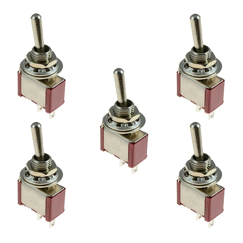 

5 x On/Off Small Toggle Switch Miniature Spst 6Mm - Ac250V 3A 120V 5A