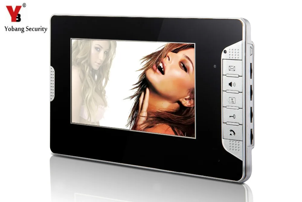 

YobangSecurity Black 7 Inch Color TFT LCD Screen Monitor Wired Video Doorbell Camera System for House Office Apartment