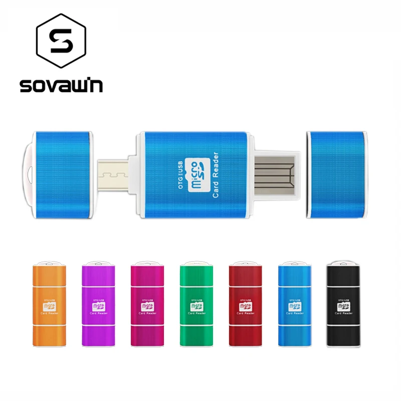

Sovawin Mini 2 in 1 USB OTG SD Card Reader Universal Android Mobile Phone Computer Micro Microsd Phone Adapter for PC Smartphone