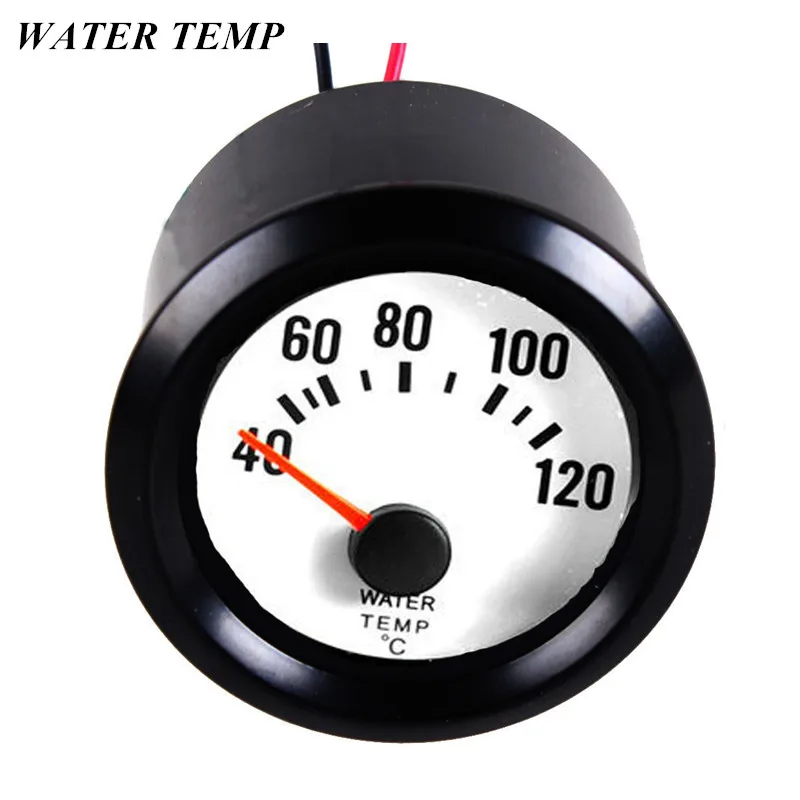 

EE support 2" 52mm Black Shell Water Temp Gauge Car Clock Pointer White Screen Blue Led Automobile Temperature Meter Dials