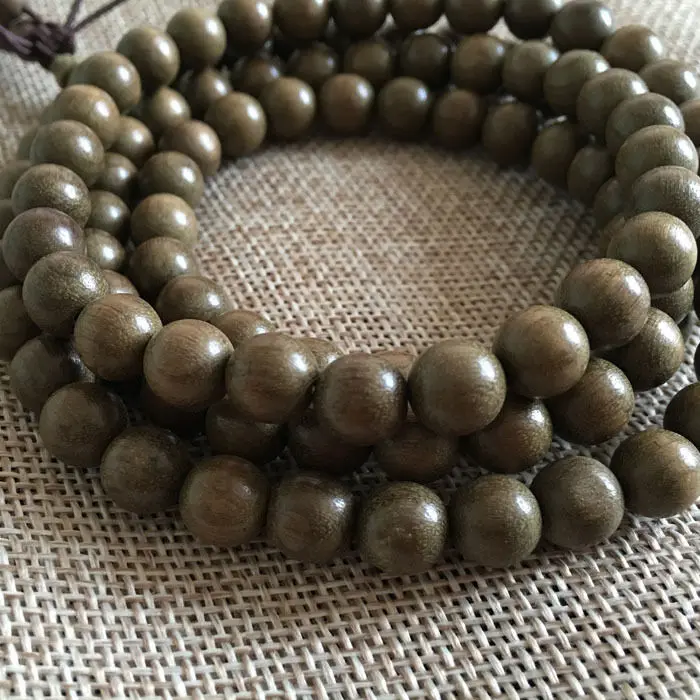 

8mm Natural Gold Phoebe 108 Dark Wood Prayer Beads Bracelet / Necklace Z51 10.20 40