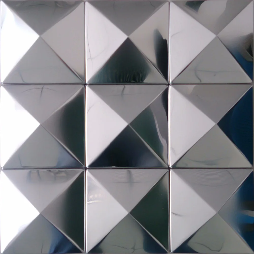 tst pyramid metal tiles silver glossy mosaic tiles awesome decorative wall tiles design stainless steel backsplash home decor
