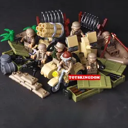 Мировая война Германии Блиц нападение Северной Африки brickmania цифры блок ww2 армии minifigs мотоциклетные оружие каноэ Кирпичи Игрушки