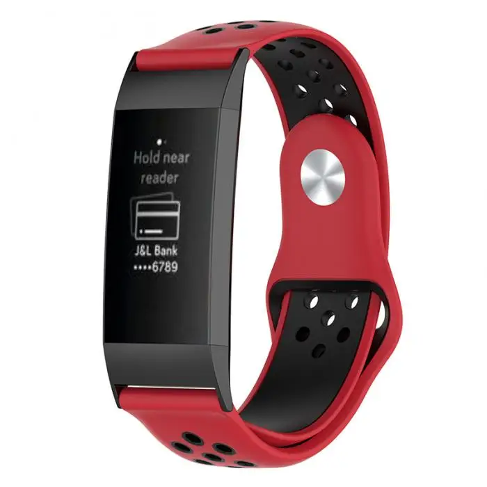 Дышащие Отверстия Силиконовые часы браслет ремешок Ремешок для умных часов для FitbitCharge 3 GDeals