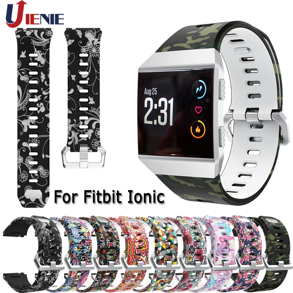  Silicone Watchband Straps for Fitbit Ionic Smart Watch Band Pattern Printed Strap Sport Replacement - 33029634450