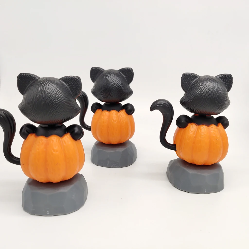 Cartoon Solar Powered Dancing Pumpkin Cat Swing Figure Model Toy Dashboard Car Desk Decoration