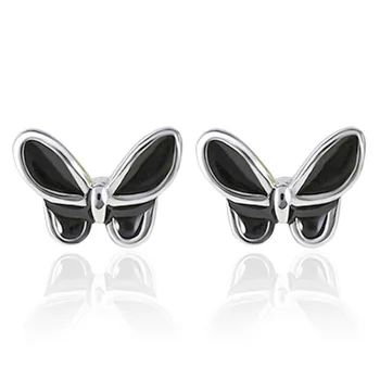 

925 Sterling Silver Personality Black Butterfly Silver Earrings For Women Girl Earrings Sterling-silver-jewelry Brincos VES6422