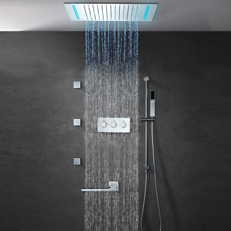 Shower Bath Taps 40 Cm Square Polished Stainless Steel Flat Rain