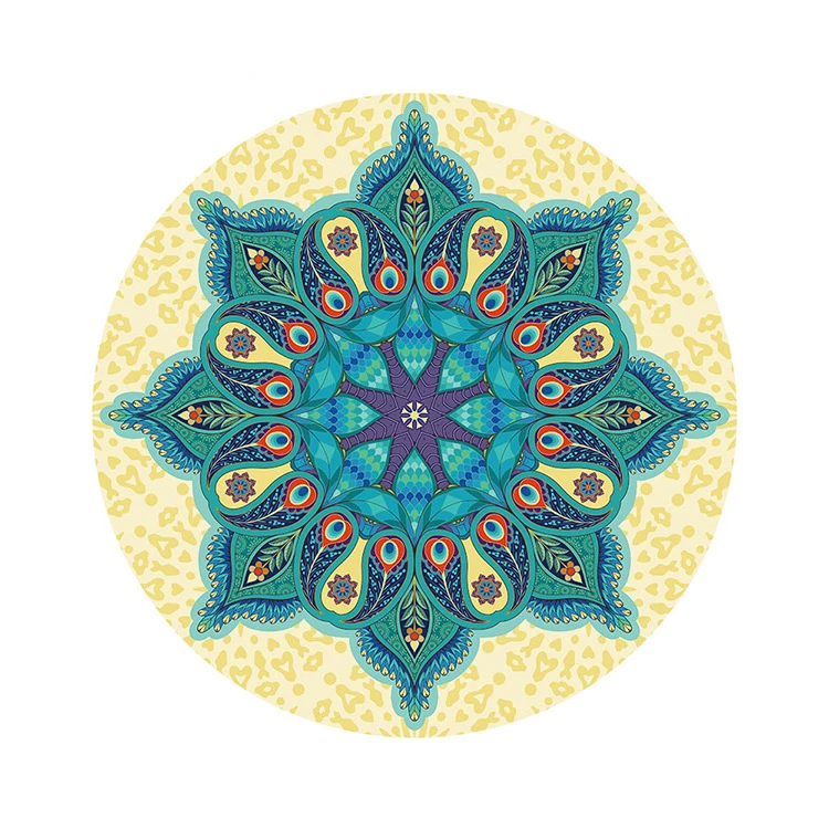 Suede yoga mat home pad round yoga meditation pad printing natural rubber yoga mat Suede yoga mat home pad round yoga meditation pad printing natural rubber yoga mat