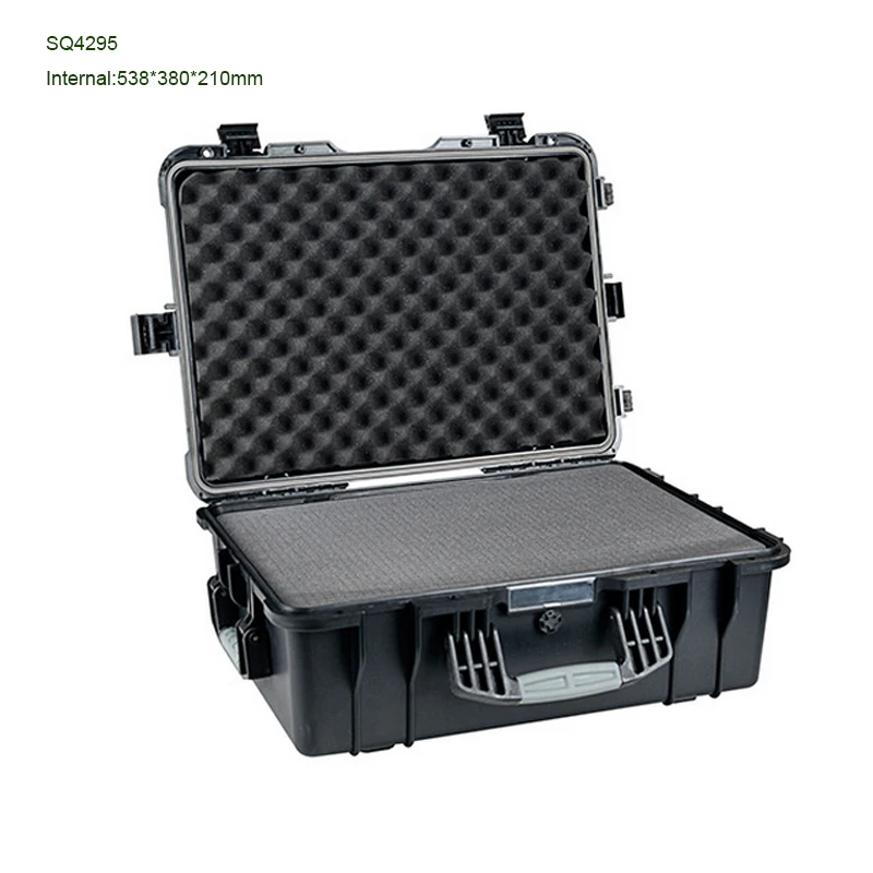 Free shipping black color watertight protection case with four latches