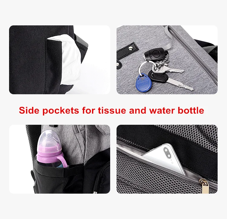 Fashion Diaper Bag Mummy Backpack Large Capacity Maternity Nappy Bag Usb Baby Stroller Bag Waterproof Oxford Handbag For Mother (9)
