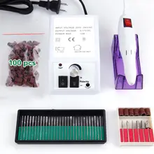 Электрический сверлильный станок для ногтей, инструменты для маникюра, фреза, 30 шт. Набор насадок, профессиональное оборудование для ногтей, шлифовальные ленты, пилка для дизайна ногтей