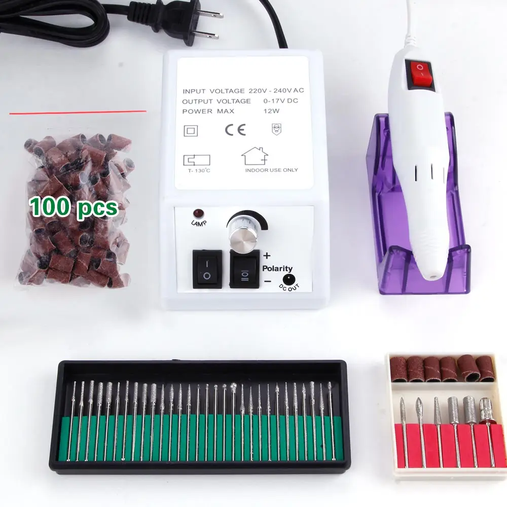 

Electric Nail Drill Machine Manicure Tools Mill Cutter 30pcs Bits Set Professional Nail Equipment Sanding Bands Nail Art File