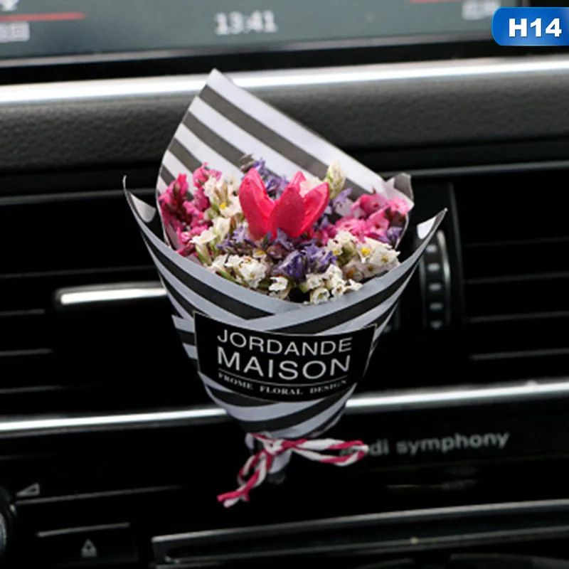 Автомобиль Интерьер освежитель воздуха креативный цветок кондиционер выход духи красивые узоры - Название цвета: H14