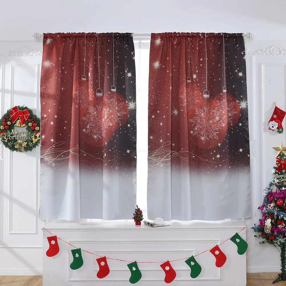 

Home Office Window Curtain Room Decorative For Christmas Curtain Divide Tulle Window Treatment Voile Drape Valance 130x100cm