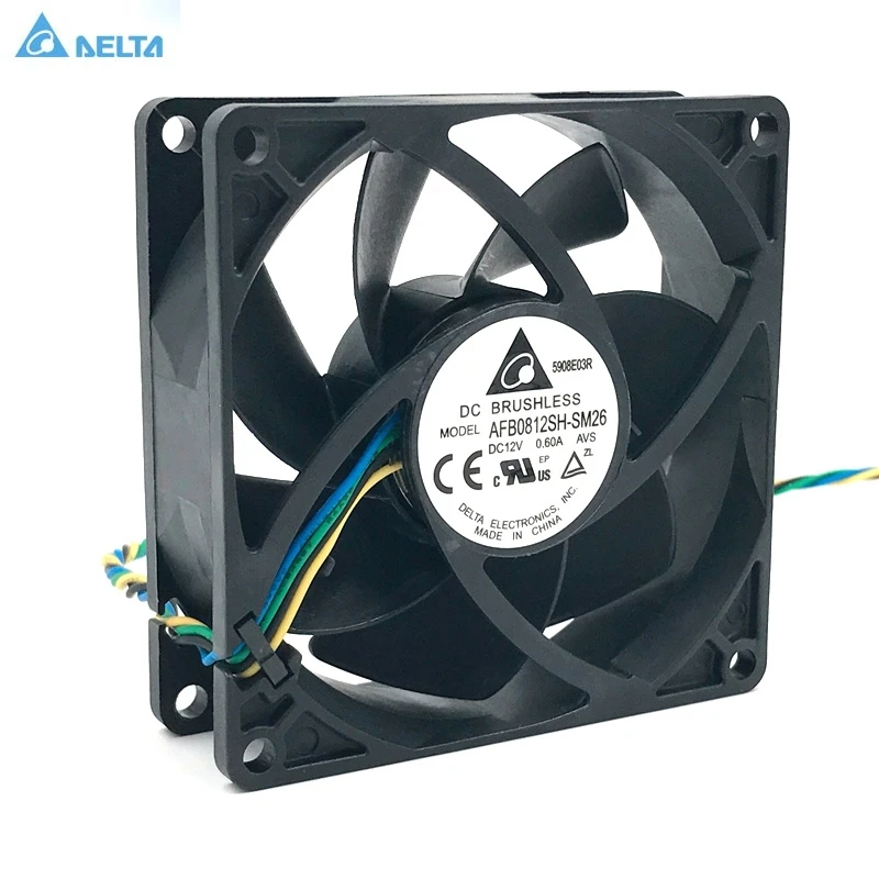 

for delta AFB0812SH pwm cooling fan 80mm dc brushless 80*80*25mm DC12V 0.60A 4-pin 4500RPM 63CFM