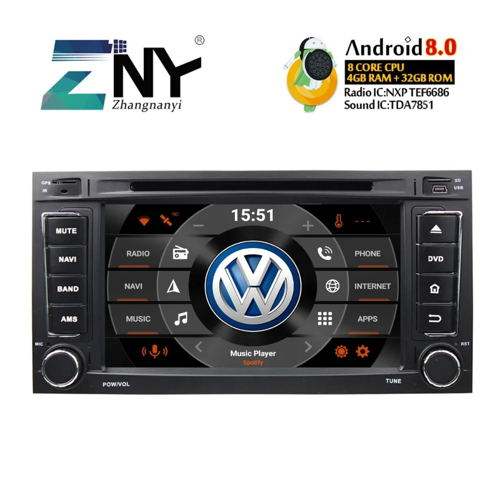 

7" HD Android 8.0 Car DVD For VW Touareg Transporter T5 Multivan Auto Radio FM WiFi GPS Navigation Audio Video Backup Camera