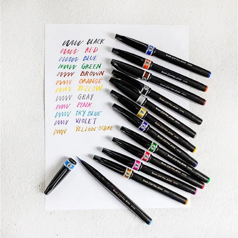 Авторучка авторучка Pentel Акварельная мягкая настоящая кисть кончик