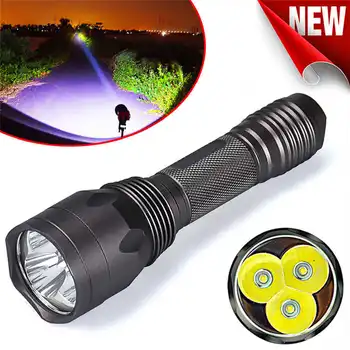 

8000Lm 3x XM-L T6 LED 5-Mode Flashlight Torch Light Lamp powerful led flashlight lanterna led t6,use 18650 Battery #4S19