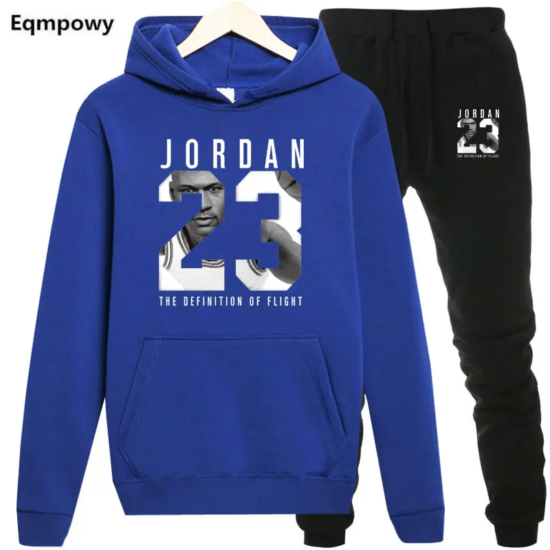 

Men Set Autumn Sweatshirt JORDAN 23 Mens Tracksuit +Pants 2018 Brand Sportswear Man 2PCS Stand Collar Hoodie Jacket
