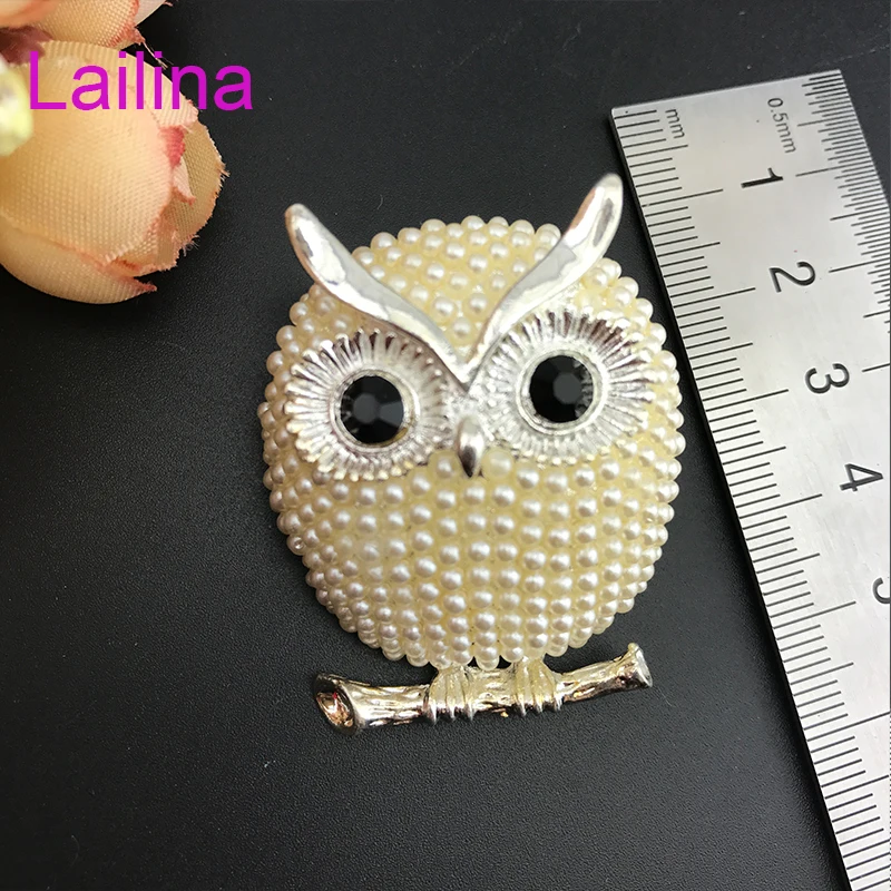 Coruja Pássaro Hooting Cristal Strass Pérola Ouro-tom Pino Broche Feminino Jóias Presente 2 Cheap Broches