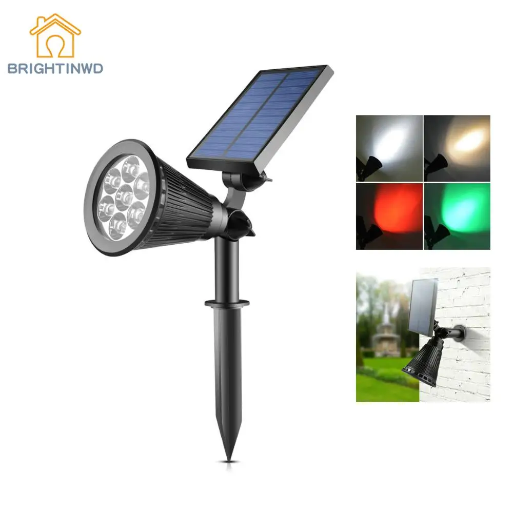 

7 Led Solar Light Outdoor Rgb Garden Lawn Solar Lamp Waterproof Spotlight Wall Lamp Night Sensor Yard Landscape Flood Lights