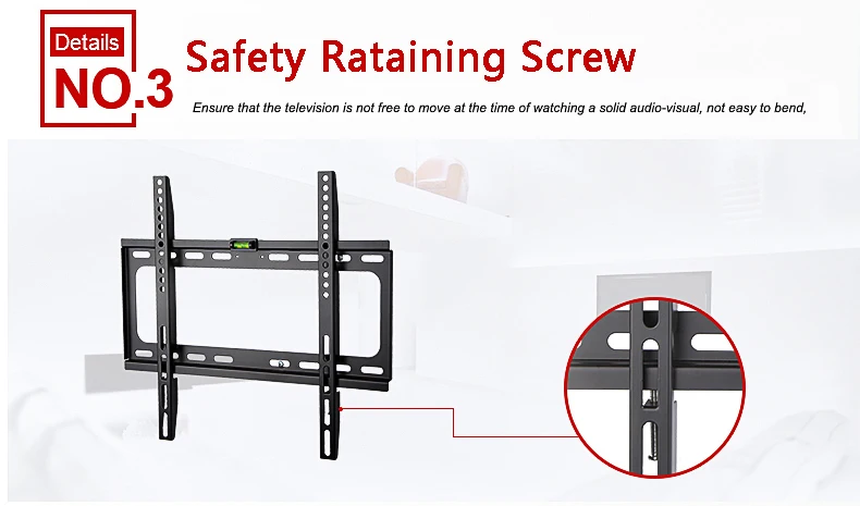 Universal TV Wall Mount Bracket for Most 26-55 Inch LED Plasma TV Mount up to VESA 400x400mm and 110 LBS Loading Capacity